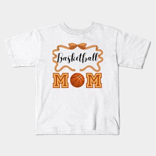 Cute Basketball Mom Coquette Ribbon Bow for Mother's Day Kids T-Shirt